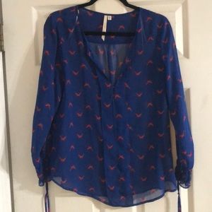 Navy and red blouse